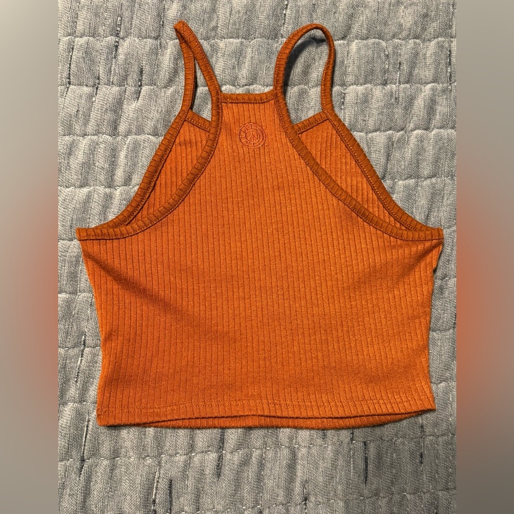 EARTHBOUND Orange Ribbed Crop Top - Picture 2 of 5
